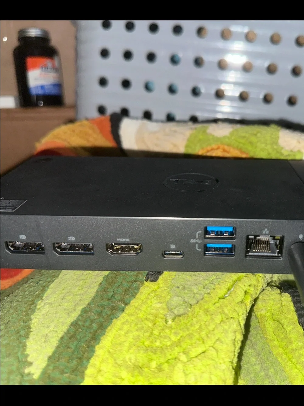Dell Black Power Adapter Label with White Barcode